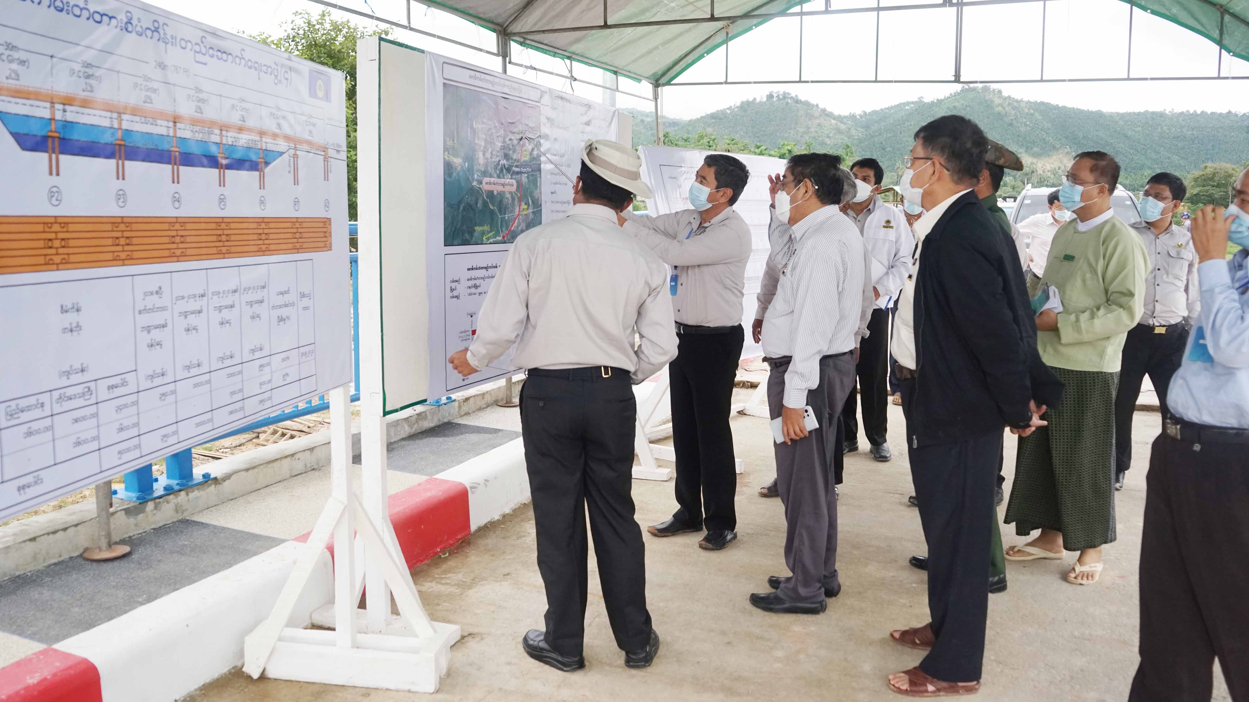 တနင်္သာရီတိုင်းဒေသကြီးအစိုးရအဖွဲ့ဝန်ကြီးချုပ်ဦးမြတ်ကို တနင်္သာရီမြို့ ဗောဓိကမ်းတံတားတည်ဆောက်ပြီးစီးမှု အ‌ခြေအနေ များ ကွင်းဆင်းကြည့်ရှု